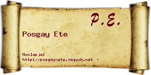 Posgay Ete névjegykártya